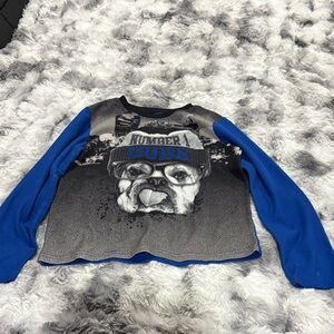 George Blue and Gray Long Sleeve Kids Tee